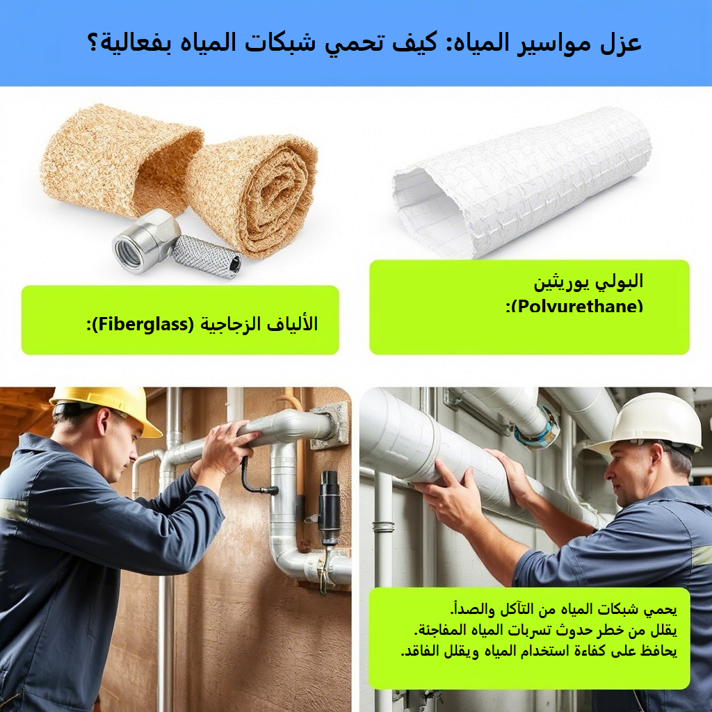 عزل مواسير المياه الساخنة يحميها من فقدان الحرارة مواد عزل مواسير المياه الساخنة